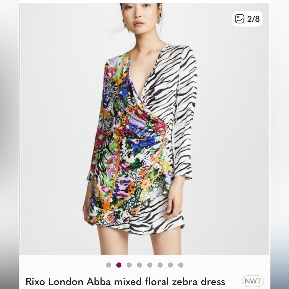 Rixo London Abba Mixed Floral Zebra Dress